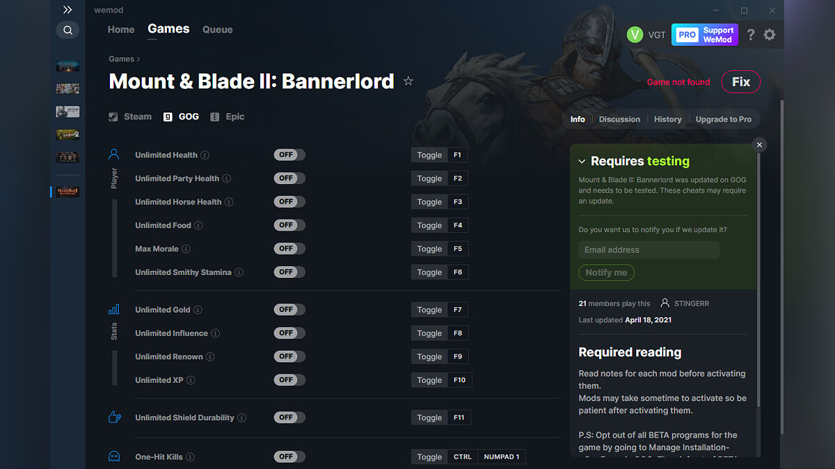 Mount &amp; Blade 2: Bannerlord — Трейнер (+12) от 18.04.2021 [WeMod]