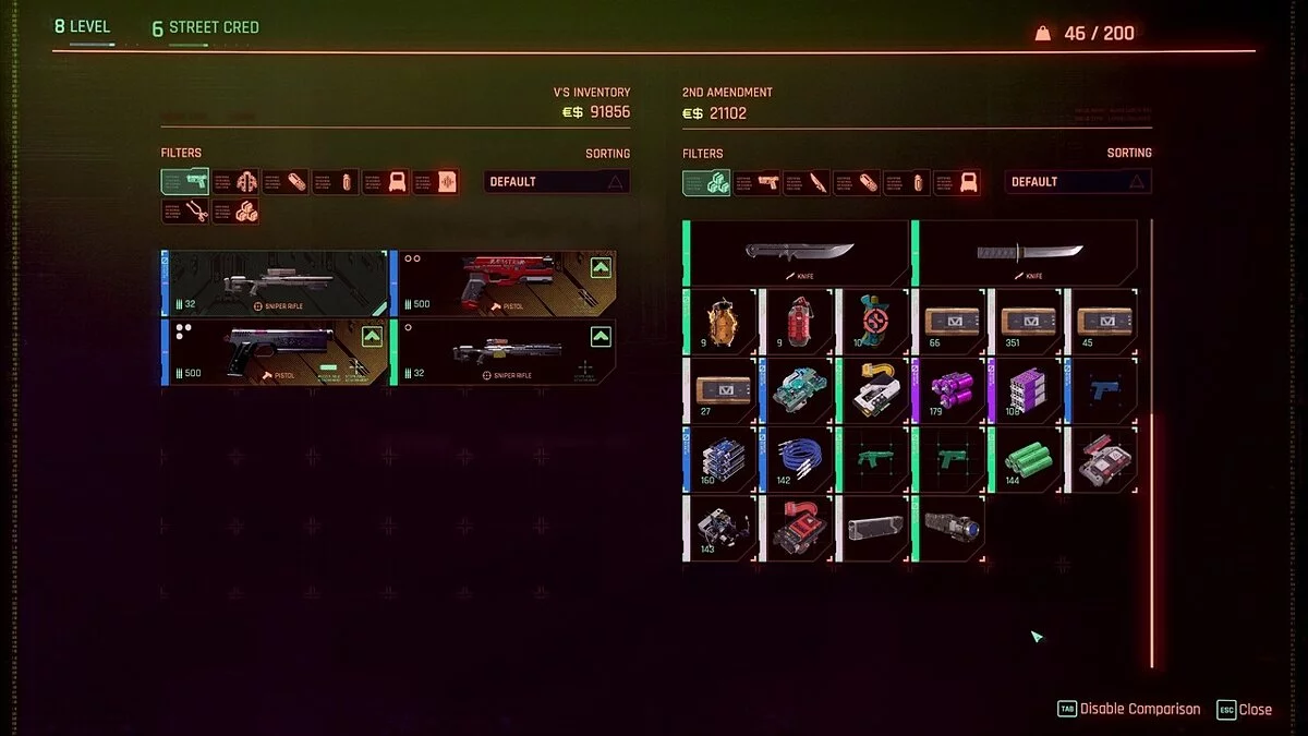 Cyberpunk 2077 — Скрыть известные характеристики