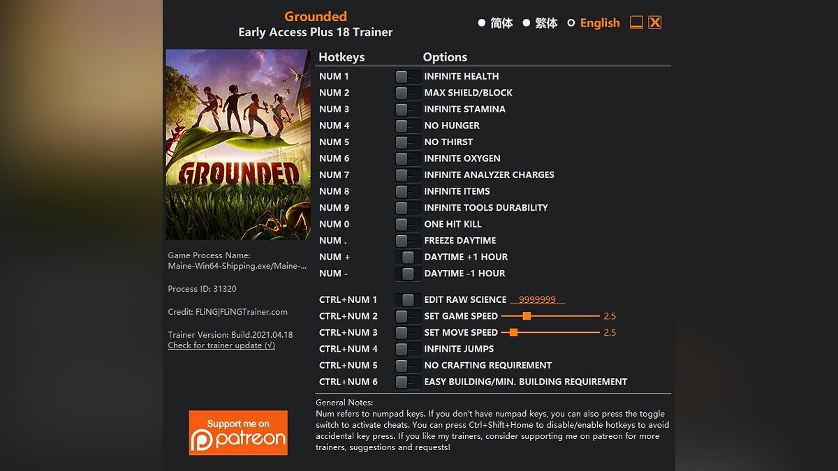 Grounded — Трейнер (+18) [EA: 18.04.2021]