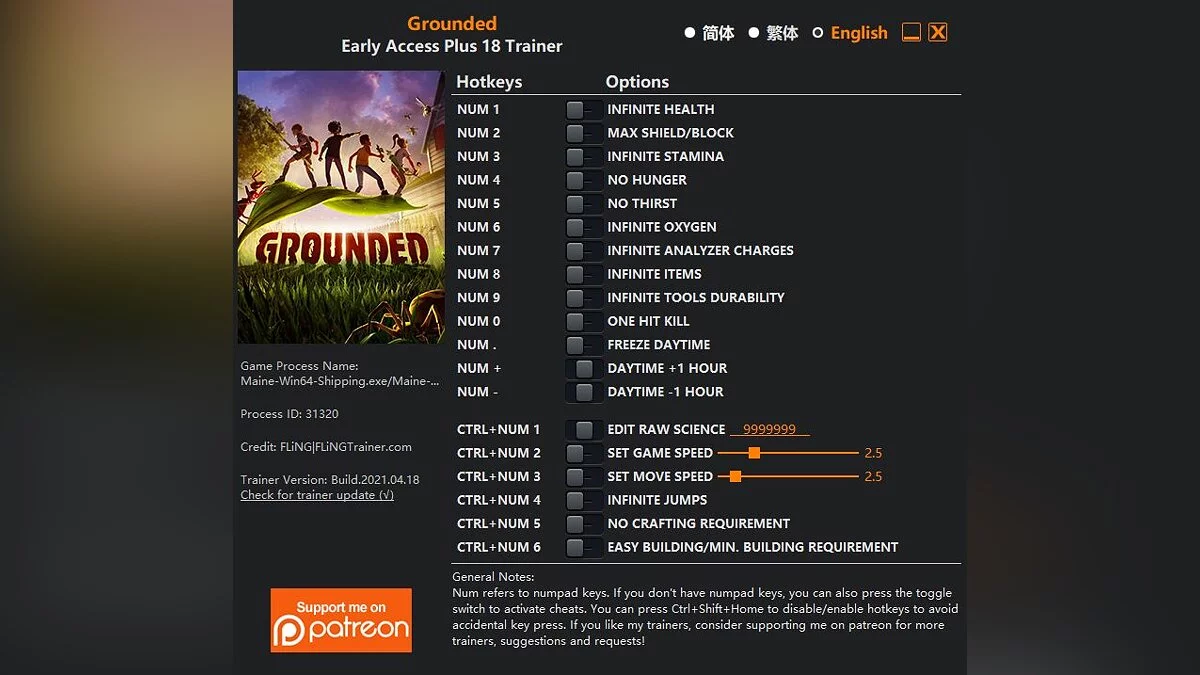 Grounded — Трейнер (+18) [EA: 18.04.2021]