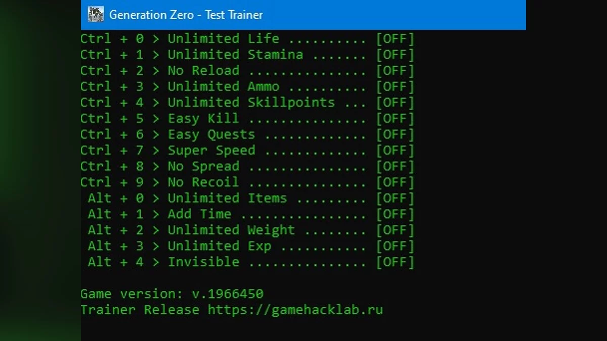 Generation Zero — Трейнер (+15) [v.1966450]