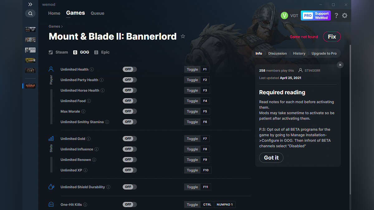Mount &amp; Blade 2: Bannerlord — Трейнер (+12) от 25.04.2021 [WeMod]