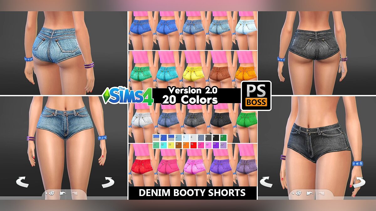 The Sims 4 — Короткие джинсовые шорты
