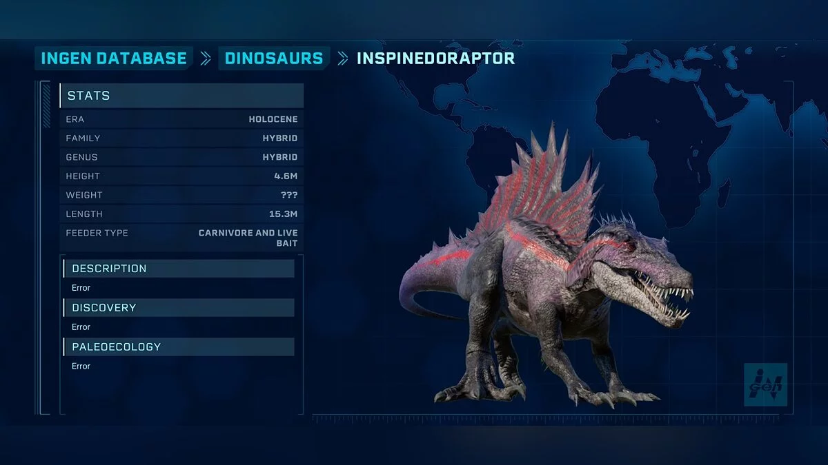 Jurassic World Evolution — Инспинедораптор (новый гибридный вид)