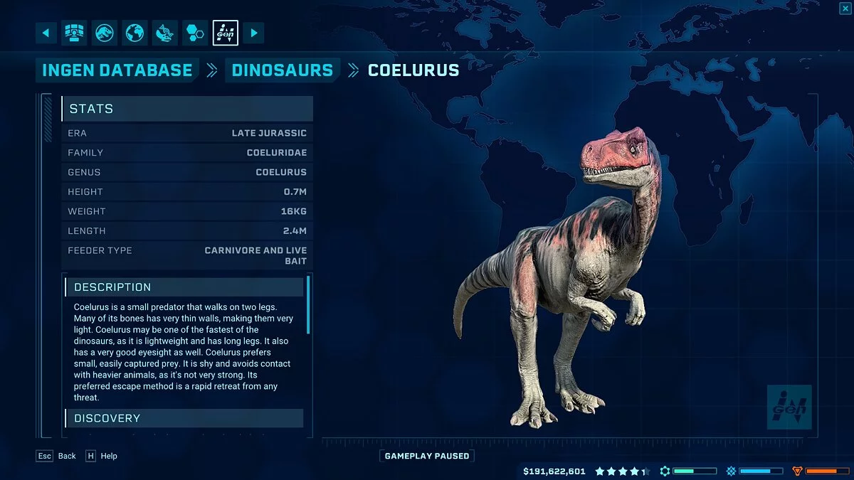 Jurassic World Evolution — Coelurus fragilis (новый вид)