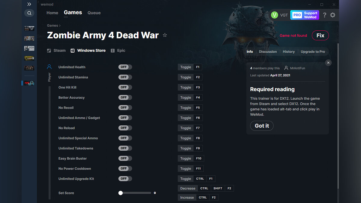 Zombie Army 4: Dead War — Трейнер (+13) от 27.04.2021 [WeMod]
