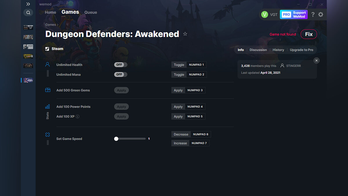 Dungeon Defenders: Awakened — Трейнер (+6) от 28.04.2021 [WeMod]