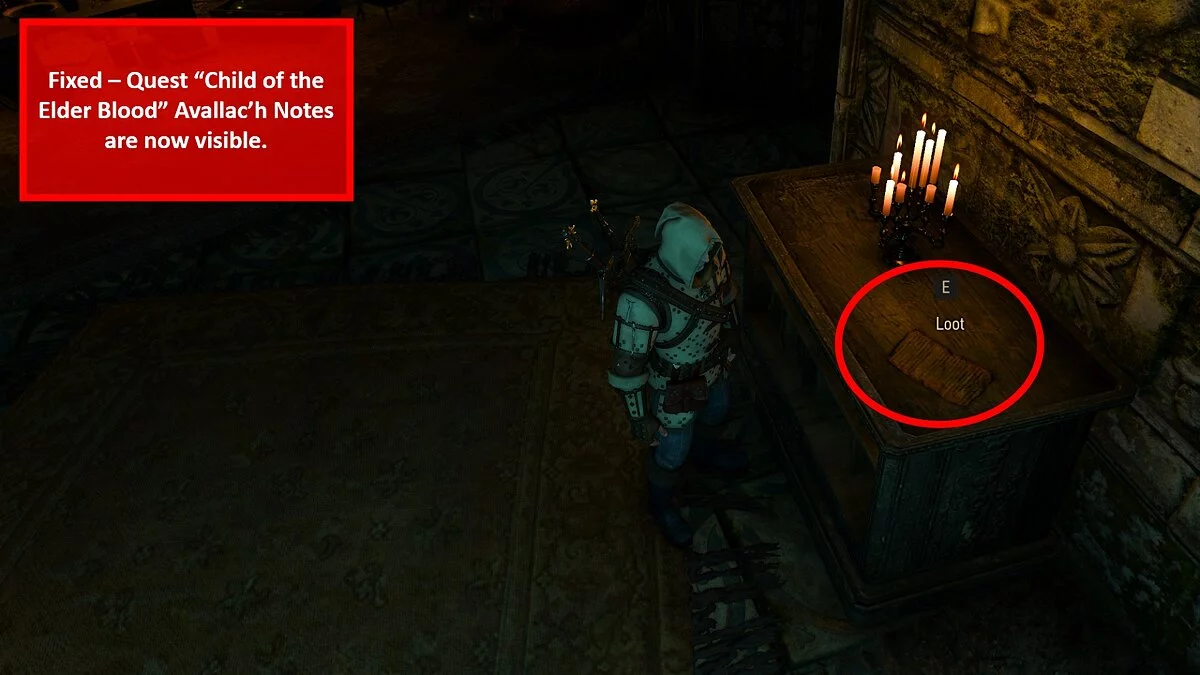 The Witcher 3: Wild Hunt - Complete Edition — Исправлена ошибка невидимых заметок в квесте «Дитя старшей крови»