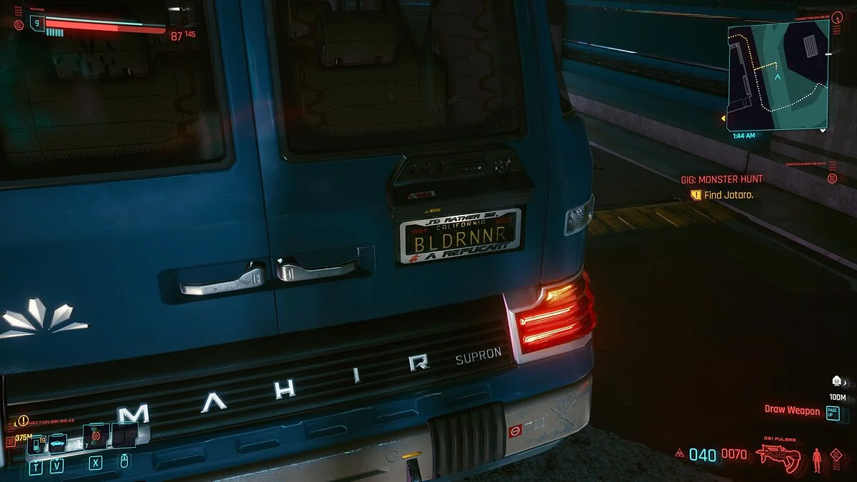 Cyberpunk 2077 — Номерные знаки различных цветов и дизайна