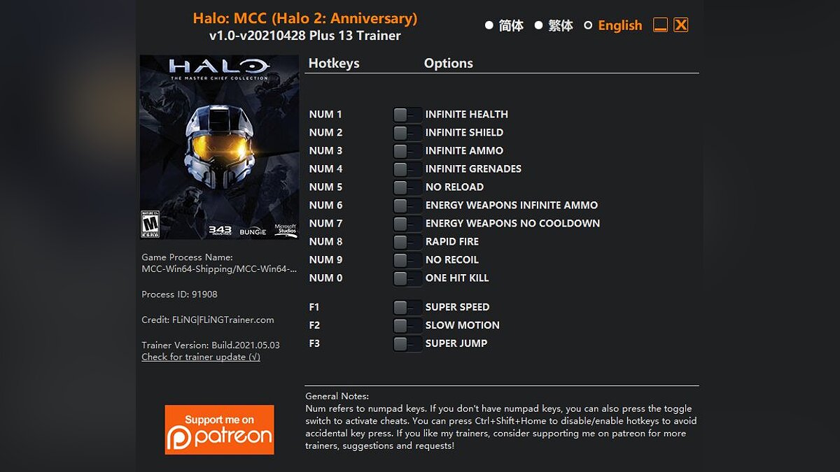 Halo 2: Anniversary — Трейнер (+13) [1.0 - UPD: 28.04.2021]
