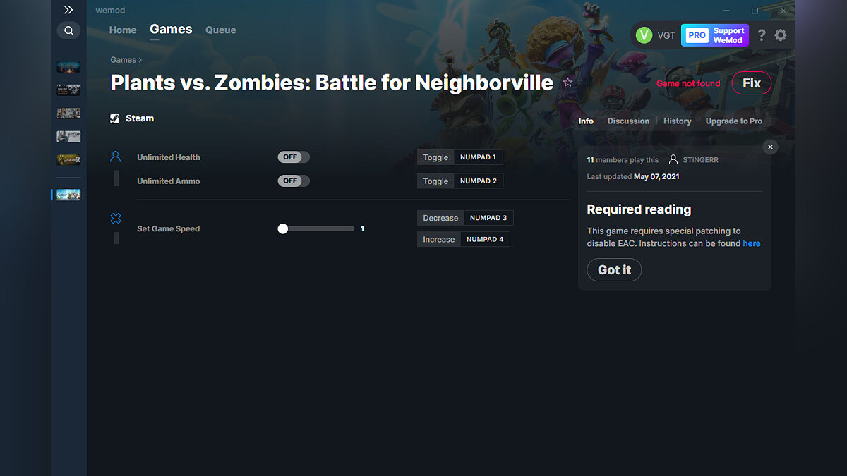 Plants vs. Zombies: Battle for Neighborville — Трейнер (+3) от 07.05.2021 [WeMod]
