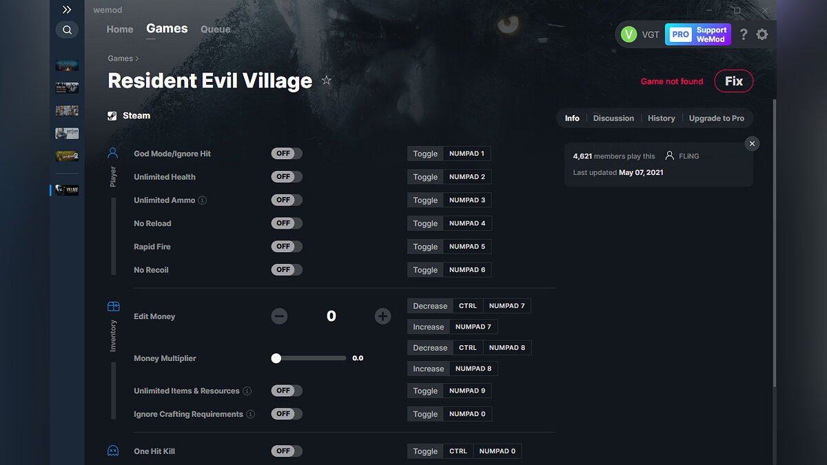 Resident Evil Village — Трейнер (+13) от 07.05.2021 [WeMod]