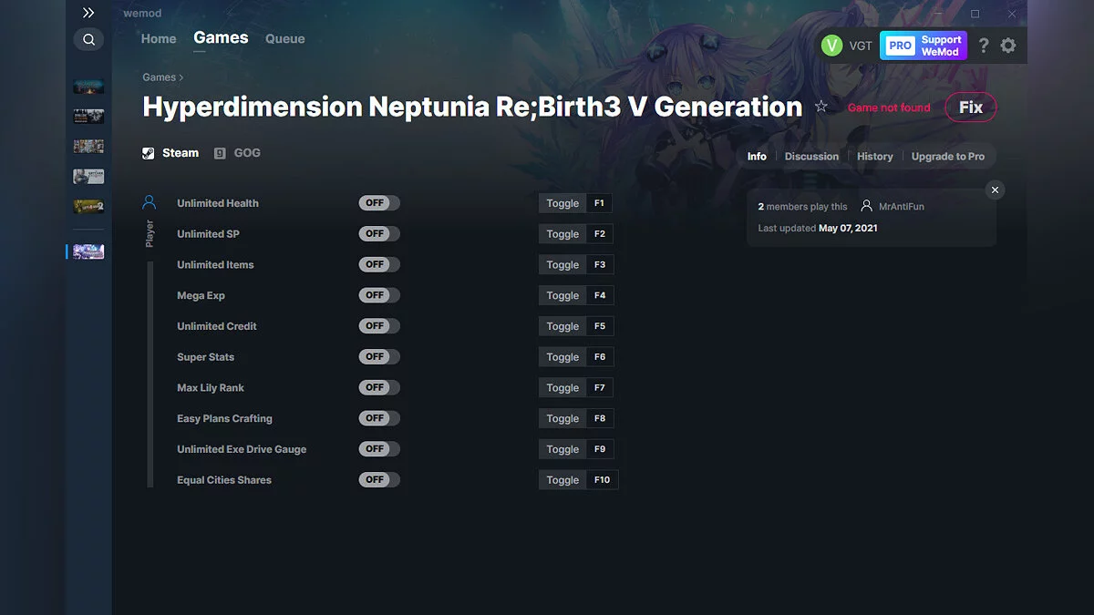 Трейнер (+10) от 07.05.2021 [WeMod]