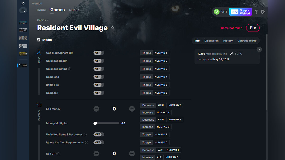 Resident Evil Village — Трейнер (+19) от 08.05.2021 [WeMod]
