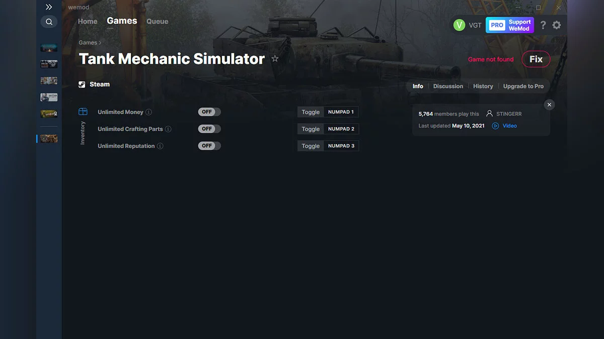 Tank Mechanic Simulator — Трейнер (+3) от 10.05.2021 [WeMod]