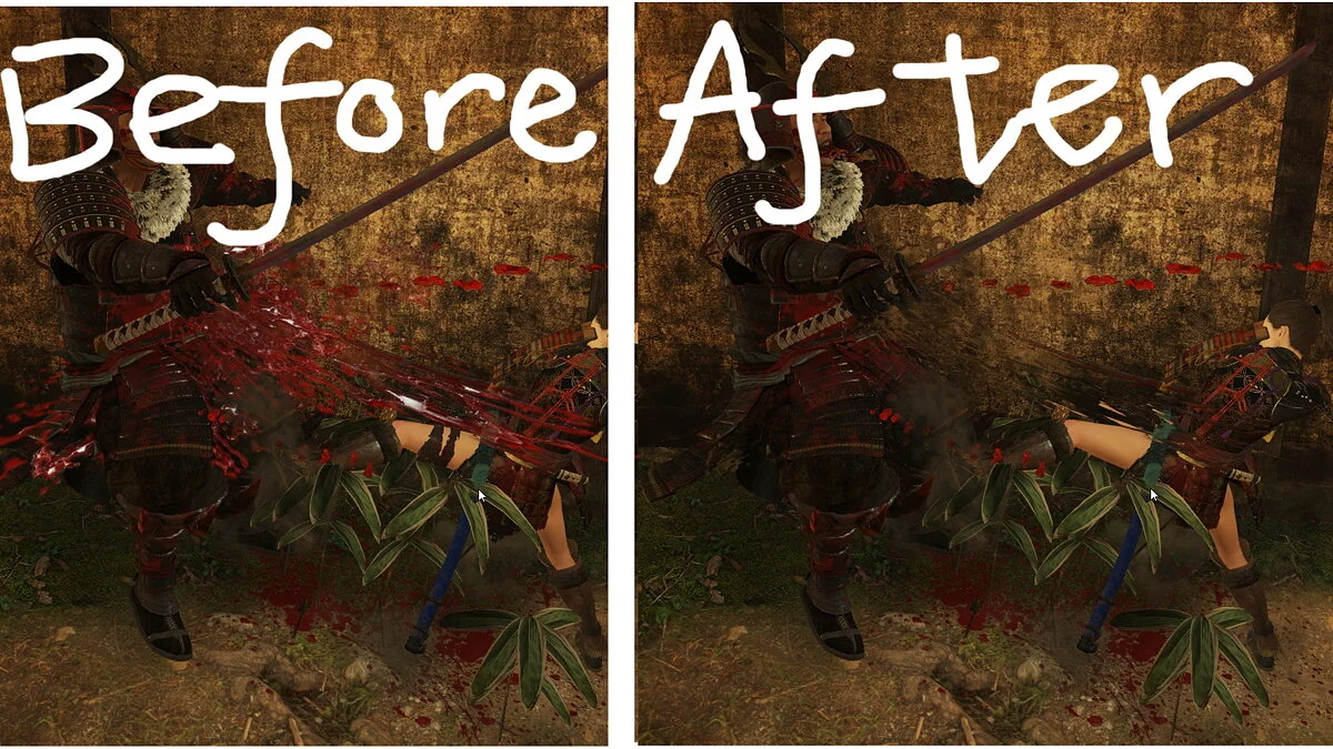 Nioh 2: Complete Edition — Уменьшение брызг крови