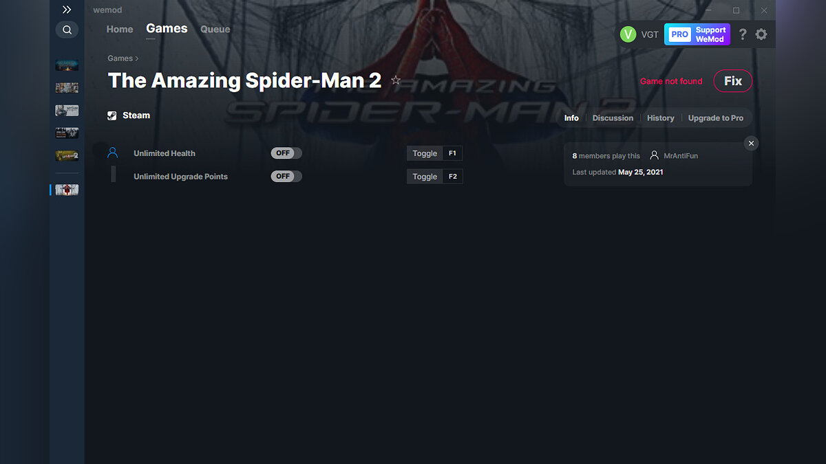 The Amazing Spider-Man 2 — Трейнер (+2) от 25.05.2021 [WeMod]