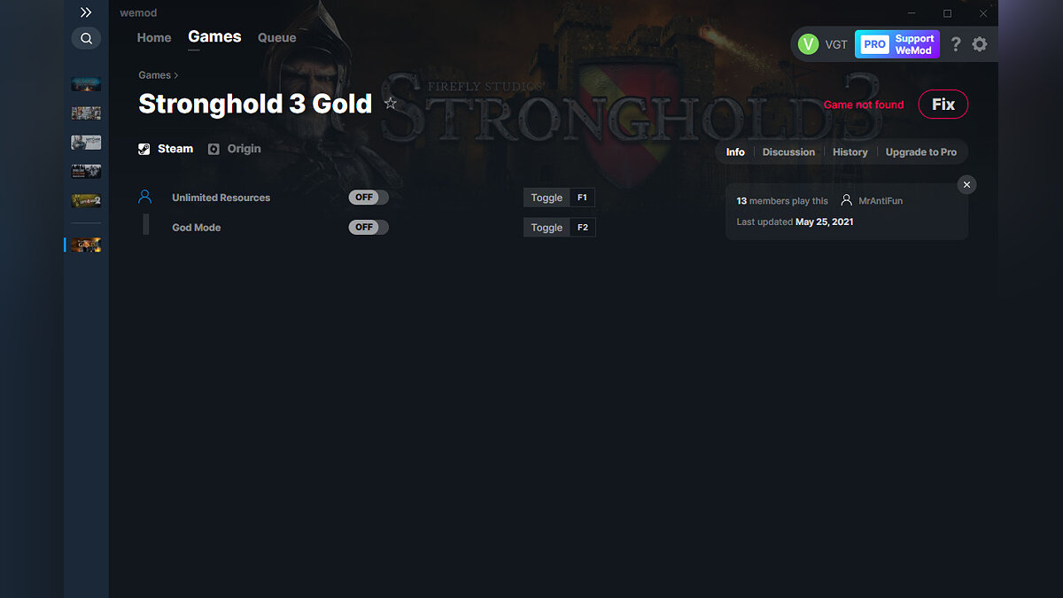 Stronghold 3 — Трейнер (+2) от 25.05.2021 [WeMod]