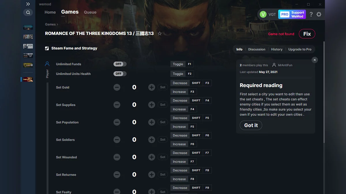 Romance of the Three Kingdoms 13 — Трейнер (+13) от 27.05.2021 [WeMod]