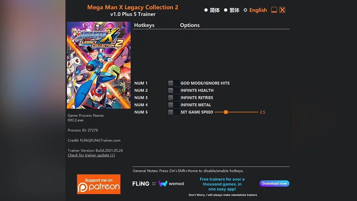 Mega Man X Legacy Collection 2 — Трейнер (+5) [1.0]