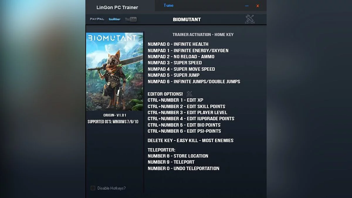 Biomutant — Трейнер (+16/+18) [1.0.1 - 1.0.2: Origin]