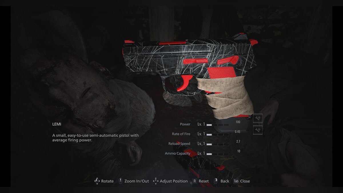 Resident Evil Village — Черно-красный стартовый пистолет