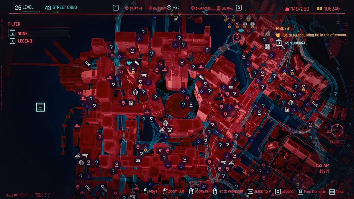 Cyberpunk 2077 — Значки на карте в стиле трейлера 2018 года