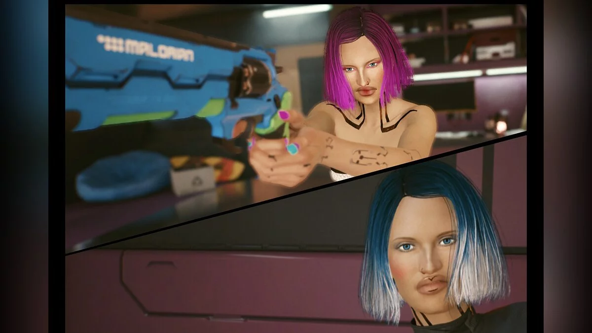 Cyberpunk 2077 — Цвета волос в стиле 90-х