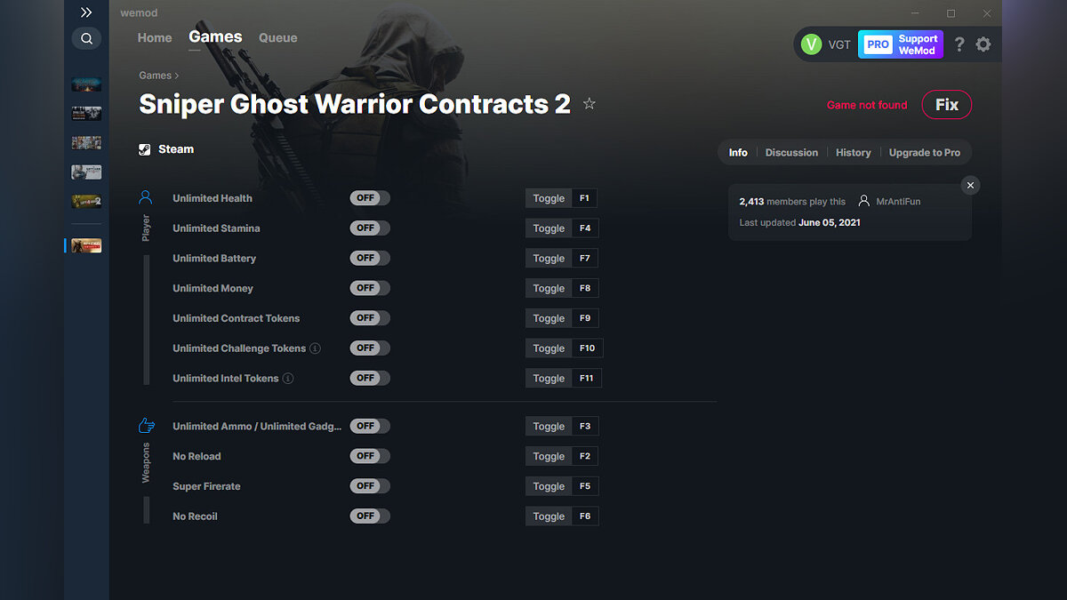 Sniper Ghost Warrior Contracts 2 — Трейнер (+11) от 05.06.2021 [WeMod]