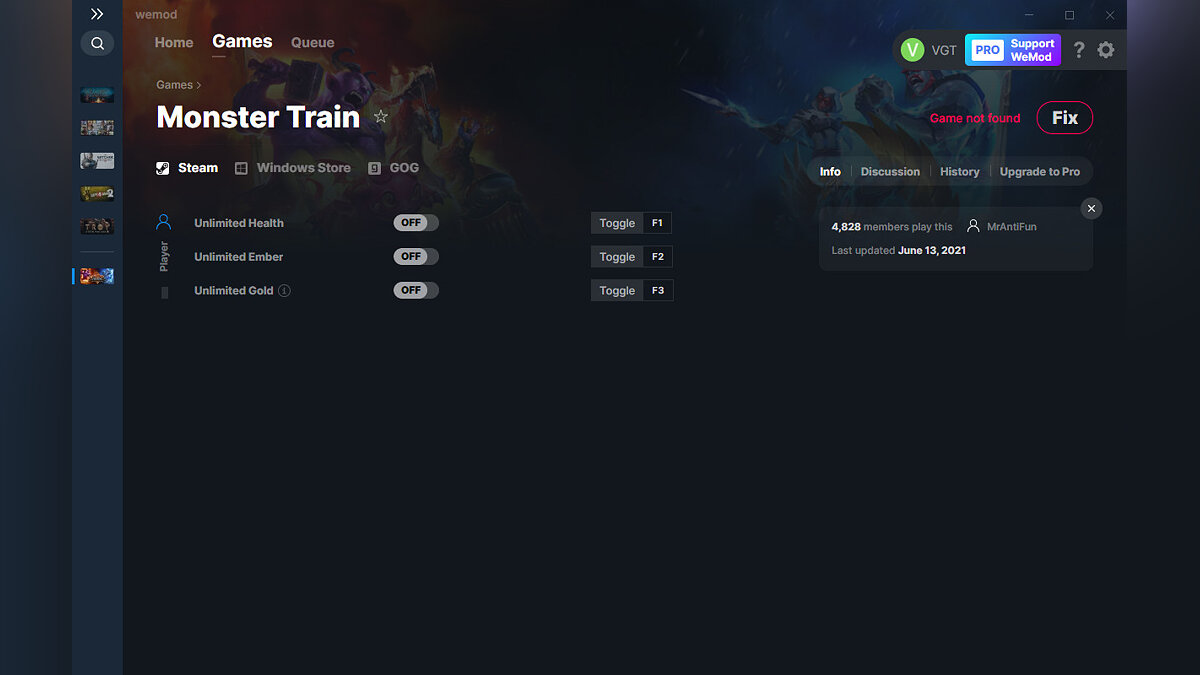 Monster Train — Трейнер (+3) от 13.06.2021 [WeMod]