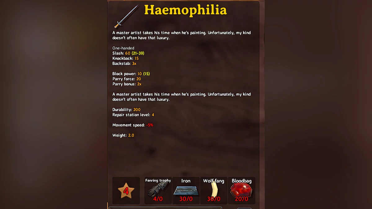 Valheim — Кровавый меч