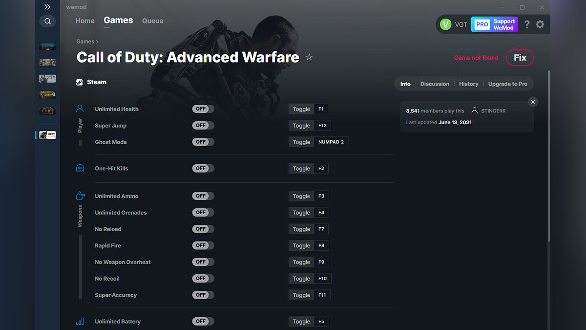 Call of Duty: Advanced Warfare — Трейнер (+18) от 13.06.2021 [WeMod]
