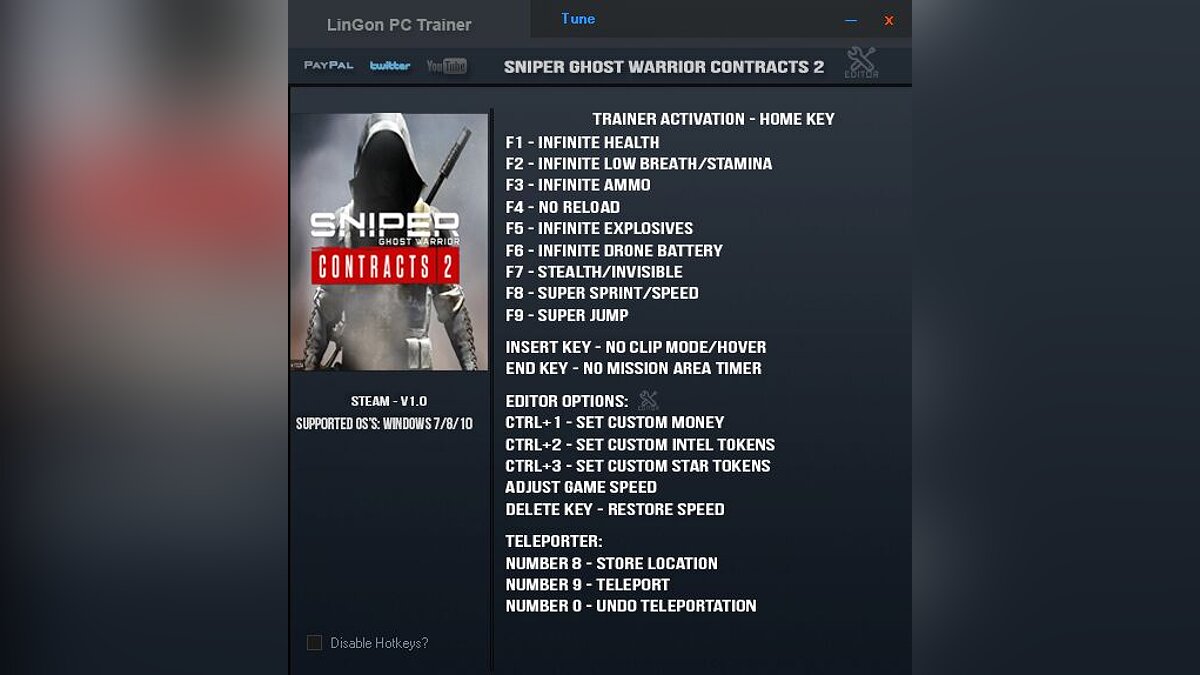 Sniper Ghost Warrior Contracts 2 — Трейнер (+16) [1.0]