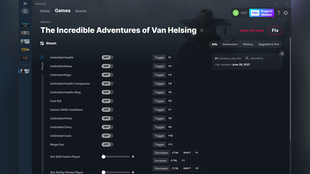 Incredible Adventures of Van Helsing — Трейнер (+15) от 20.06.2021 [WeMod]