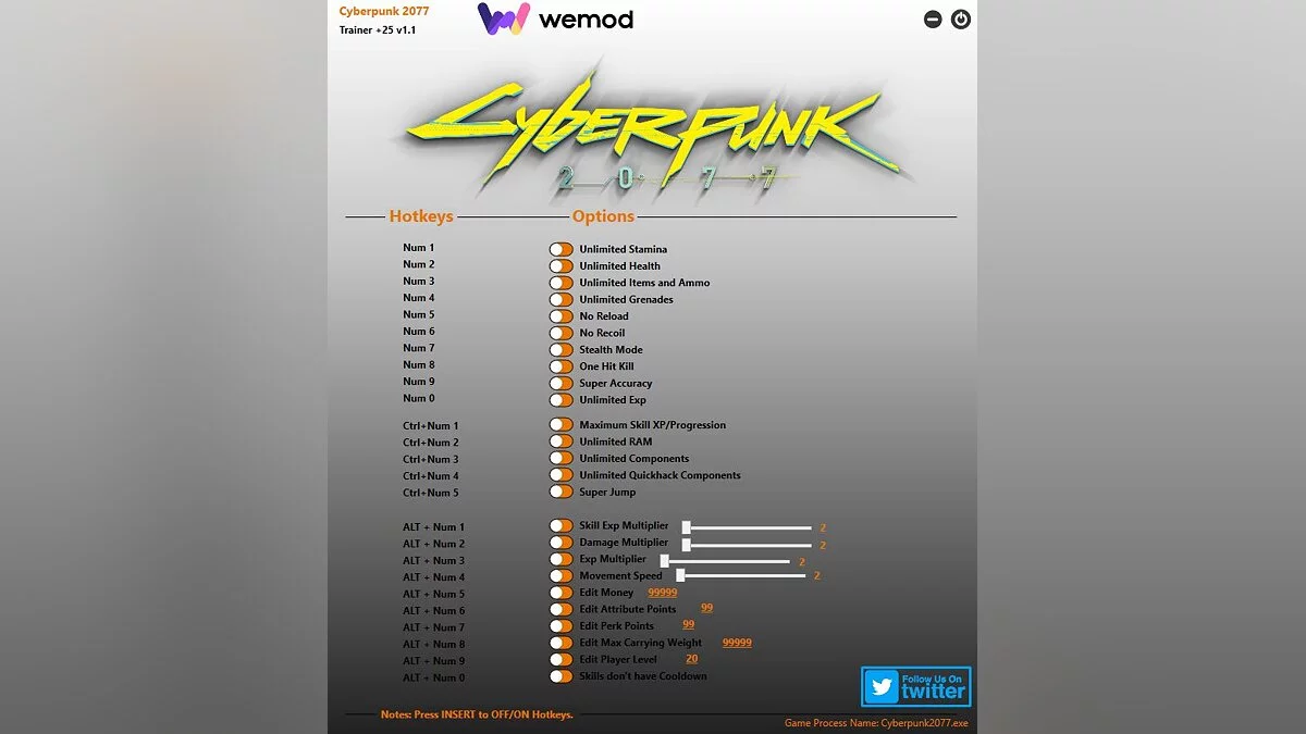 Cyberpunk 2077 — Трейнер (+25) [1.1] [Game Version: v1.03-v1.23+]