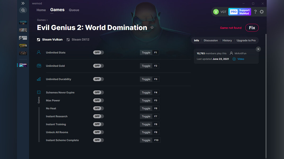 Evil Genius 2: World Domination — Трейнер (+10) от 23.06.2021 [WeMod]