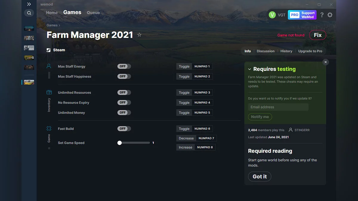 Farm Manager 2021 — Трейнер (+7) от 24.06.2021 [WeMod]