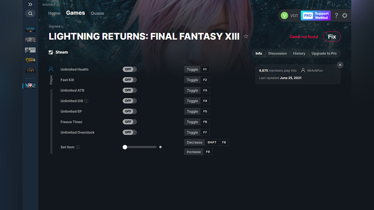 Lightning Returns: Final Fantasy XIII — Трейнер (+8) от 25.06.2021 [WeMod]