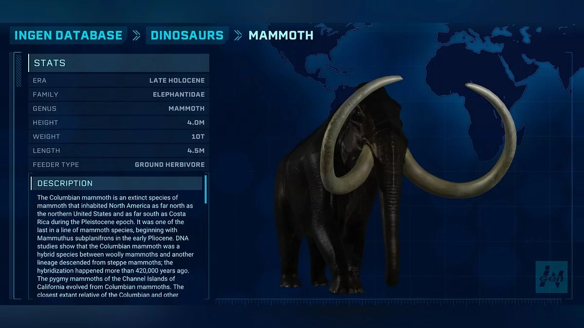 Jurassic World Evolution — Новые виды мамонтов