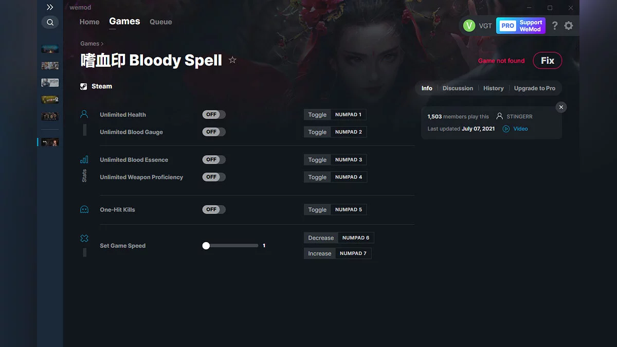 Bloody Spell — Трейнер (+6) от 07.07.2021 [WeMod]