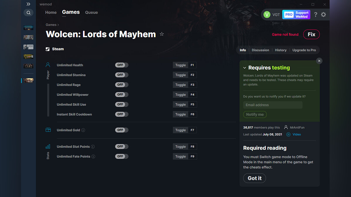 Wolcen: Lords of Mayhem — Трейнер (+9) от 08.07.2021 [WeMod]