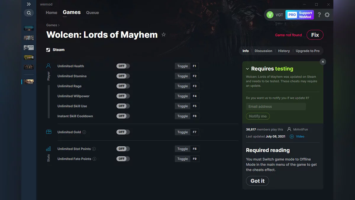 Wolcen: Lords of Mayhem — Трейнер (+9) от 08.07.2021 [WeMod]