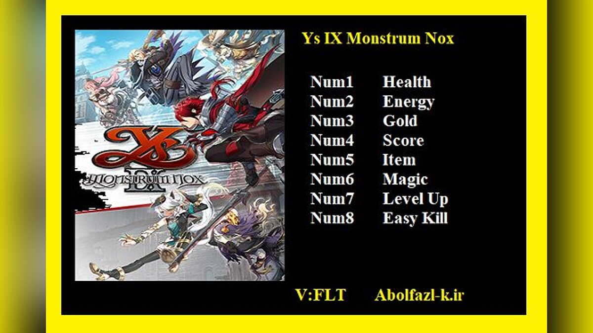 Ys 9: Monstrum Nox — Трейнер (+8) [1.0:FLT]