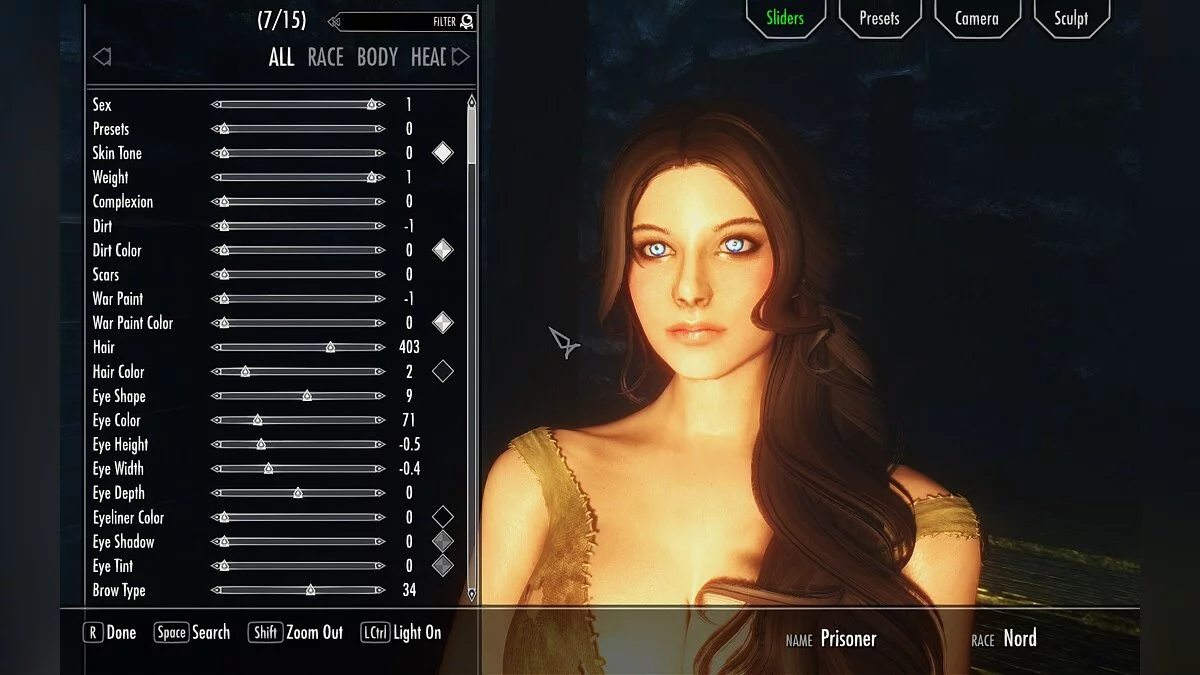 Elder Scrolls 5: Skyrim Special Edition — RaceMenu - редактор внешности