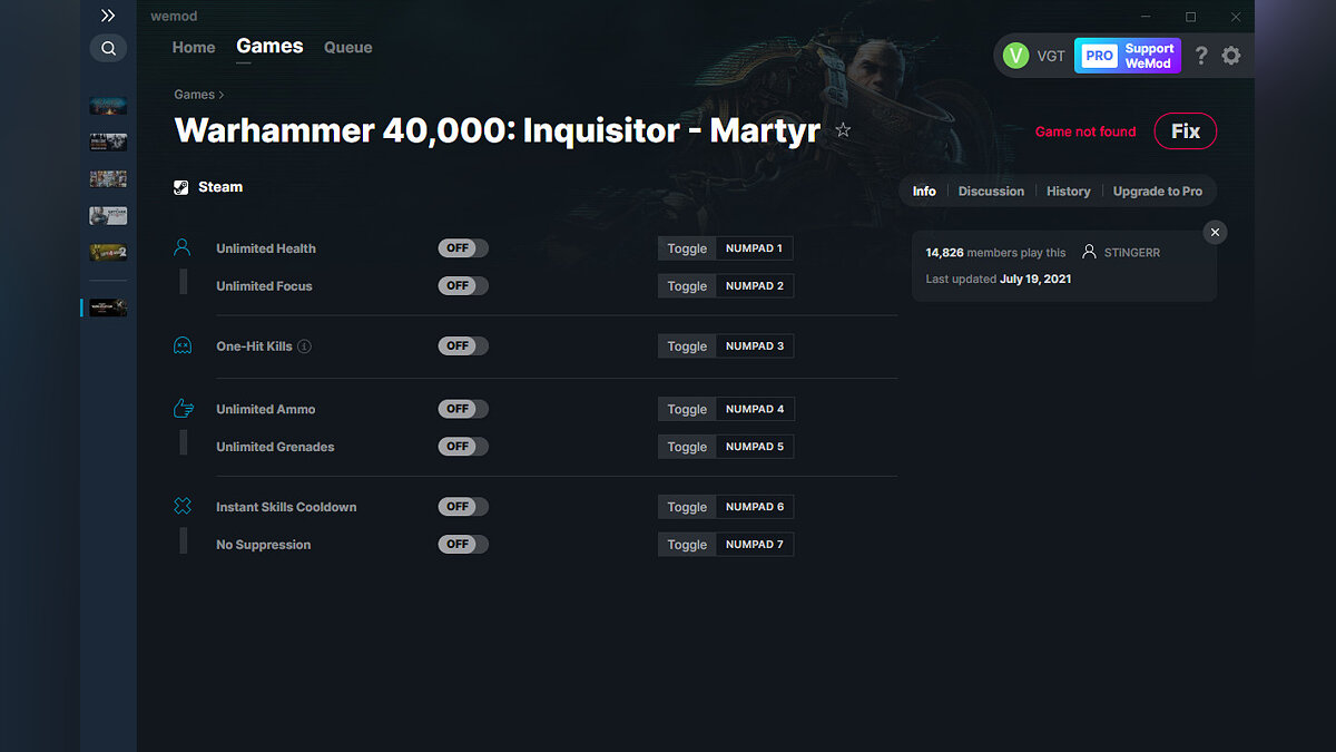 Warhammer 40,000: Inquisitor - Martyr — Трейнер (+7) от 19.07.2021 [WeMod]