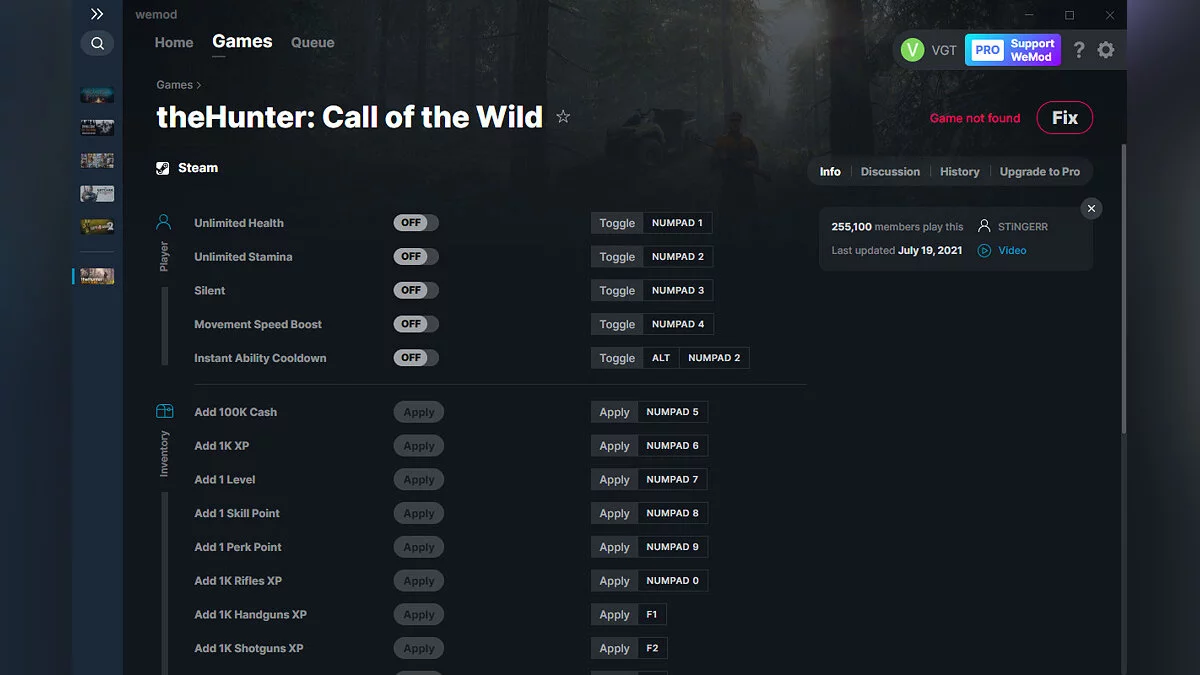 theHunter: Call of the Wild — Трейнер (+26) от 19.07.2021 [WeMod]