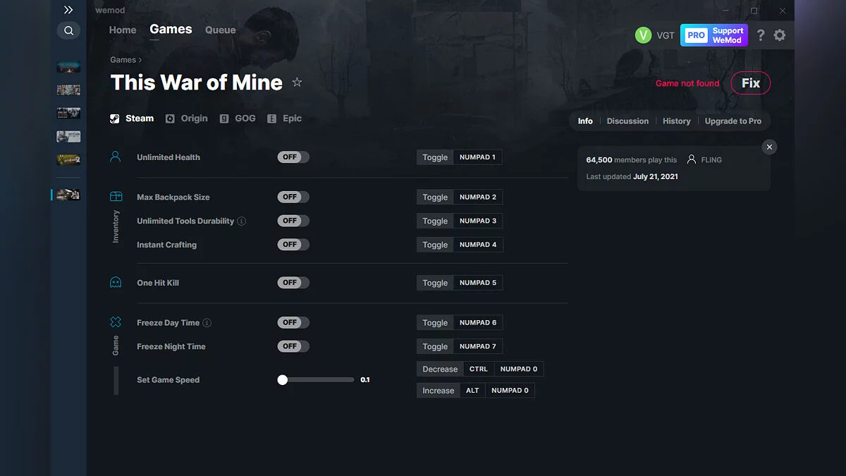 This War of Mine — Трейнер (+8) от 21.07.2021 [WeMod]