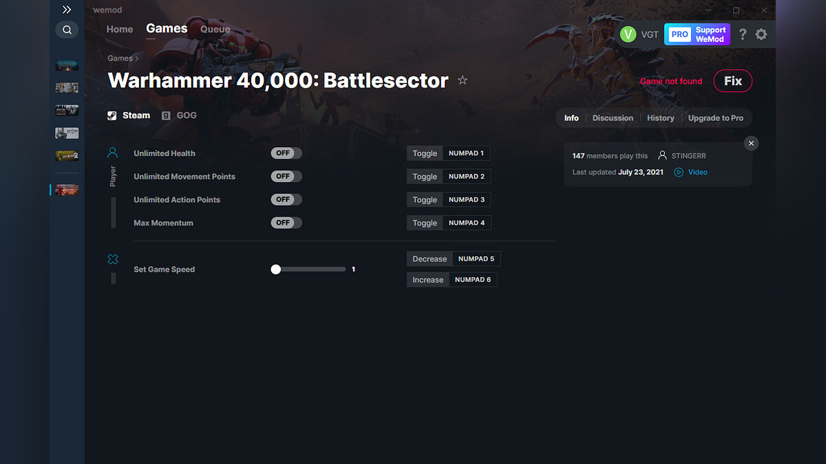 Warhammer 40,000: Battlesector — Трейнер (+5) от 23.07.2021 [WeMod]