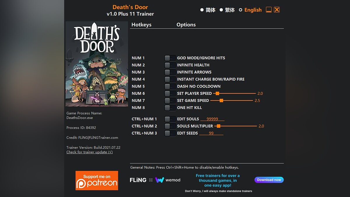 Death&#039;s Door — Трейнер (+11) [1.0]