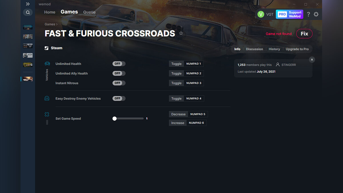 Fast &amp; Furious: Crossroads — Трейнер (+5) от 26.07.2021 [WeMod]
